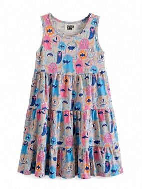 4/$20➡️ Spotted Zebra Tiered Grey Monster Print Dress – Size Large (10) Girls